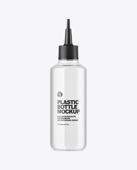 Clear Plastic Bottle w/ Spout Cap Mockup