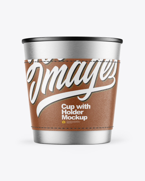 Metallic Cup with Holder Mockup
