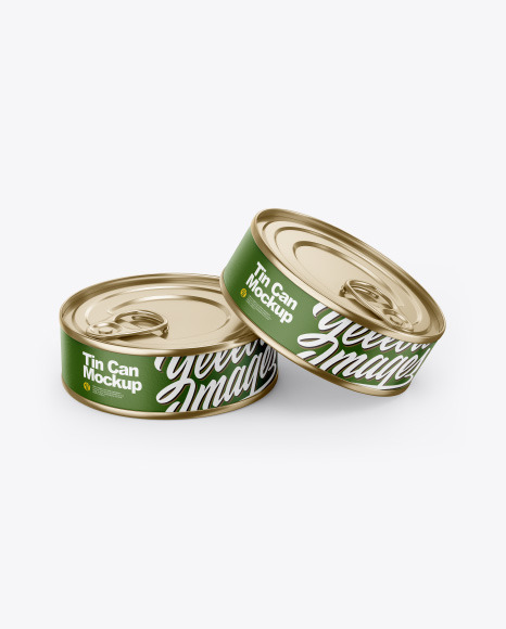 Two Tin Cans With Pull Tab Mockup