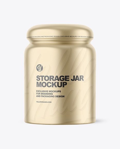 Matte Metalliс Storage Jar Mockup