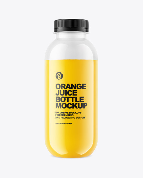 400 ml Orange Juice Bottle Mockup