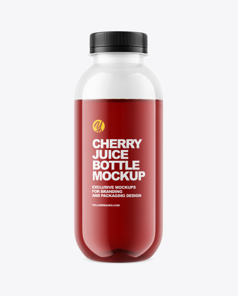 400 ml Cherry Juice Bottle Mockup