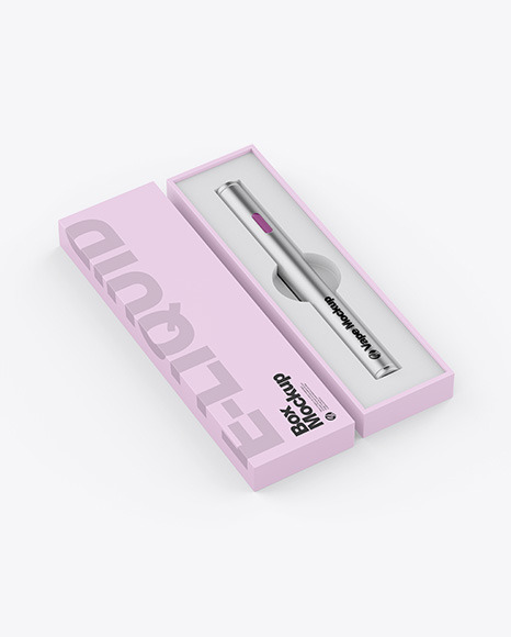 Matte Metallic Vape Pen W/ Box Mockup