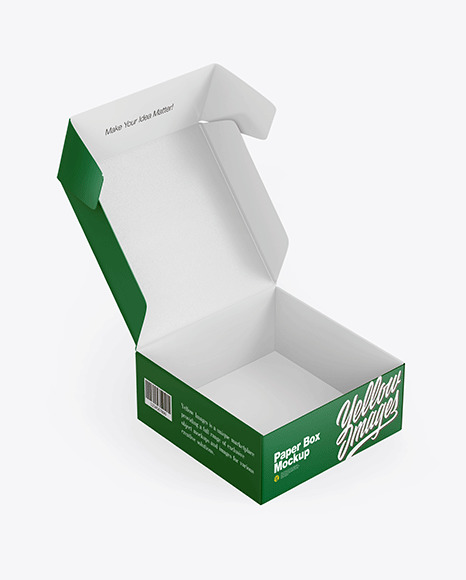 Opened Textured Paper Box Mockup