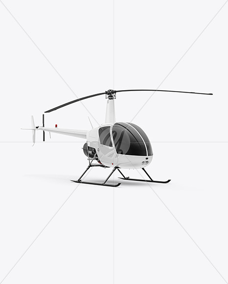 Helicopter Mockup - Half Side View