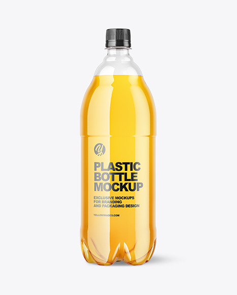 Clear Plastic Apple Juice Bottle Mockup