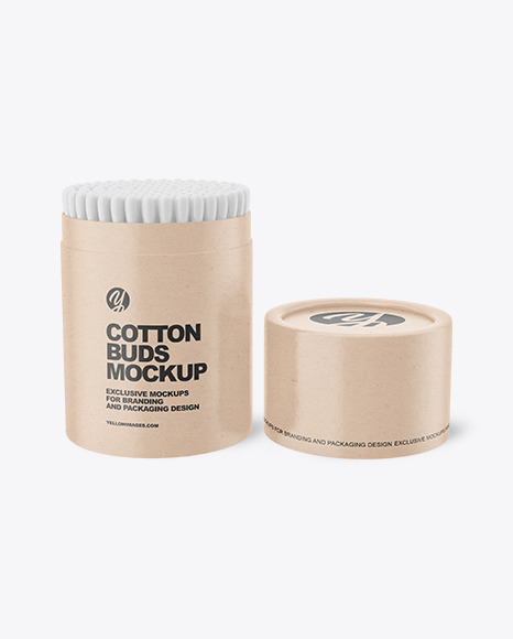 Kraft Paper Tube With Cotton Buds Mockup