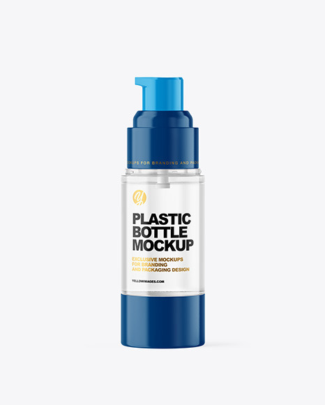 Clear Airless Pump Bottle Mockup