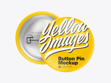 Two Matte Button Pins Mockup