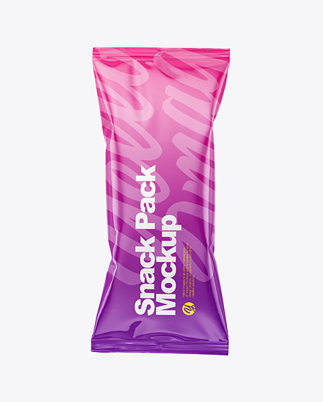 Glossy Snack Pack Mockup - Front View