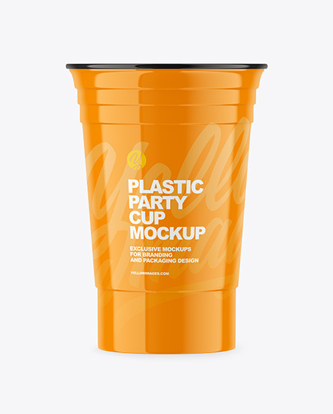 Glossy Plastic Party Cup Mockup
