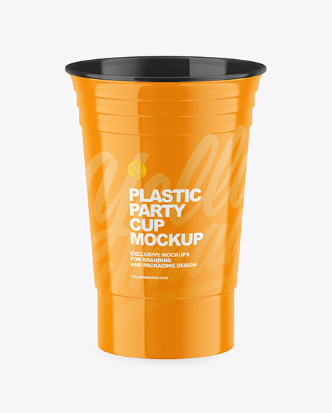 Glossy Plastic Party Cup Mockup