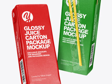 Two Glossy Juice Packages Mockup