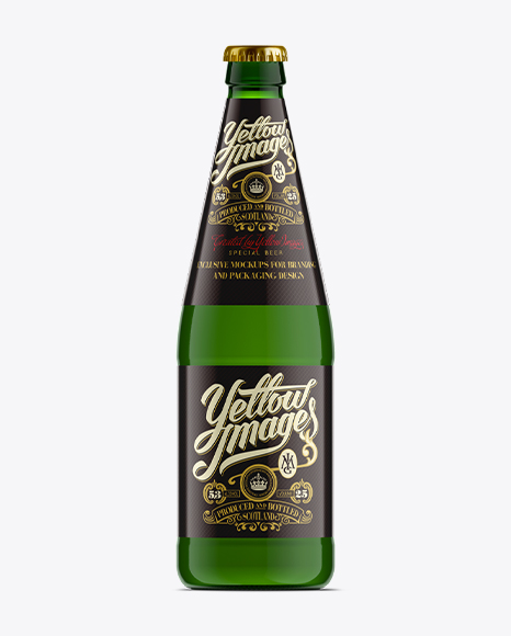 568ml Vichy Bottle Mockup / Green Glass