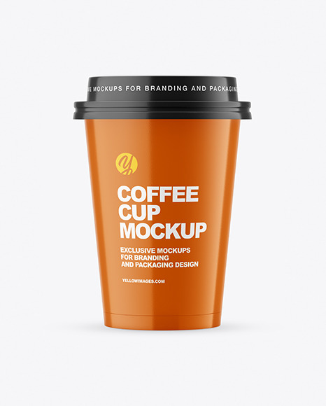 Glossy Paper Coffee Cup Mockup