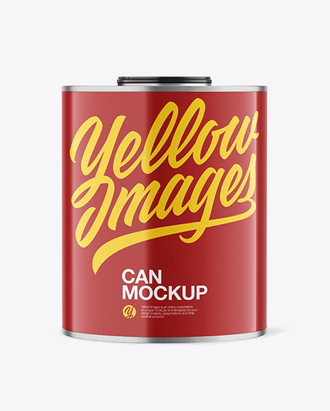 Tin Can with Glossy Finish Mockup