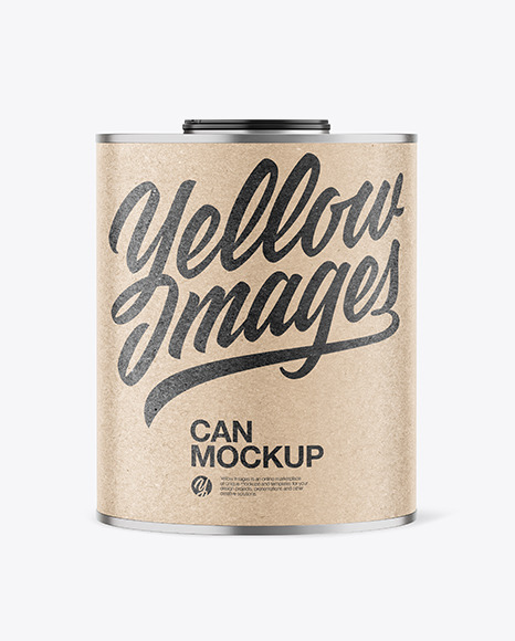 Tin Can with Kraft Finish Mockup