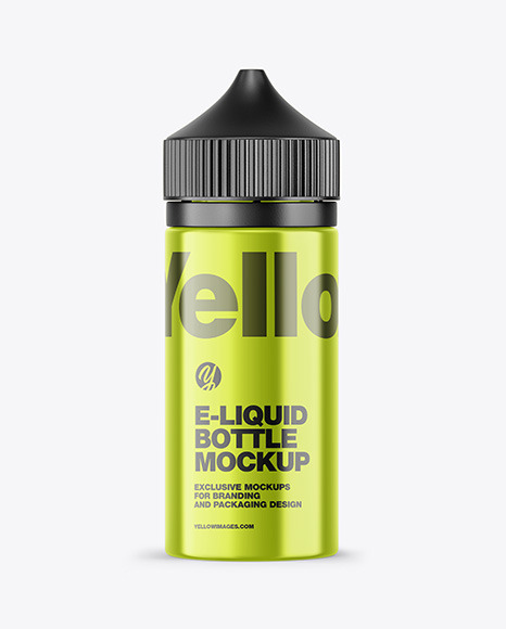 Metallic E-Liquid Bottle Mockup
