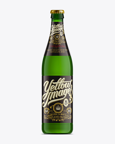 500ml Vichy Green Bottle Mock-up