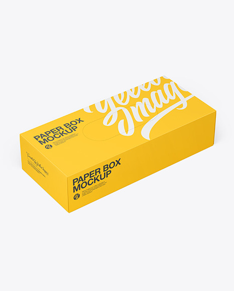 Glossy Paper Box with Perforation Mockup