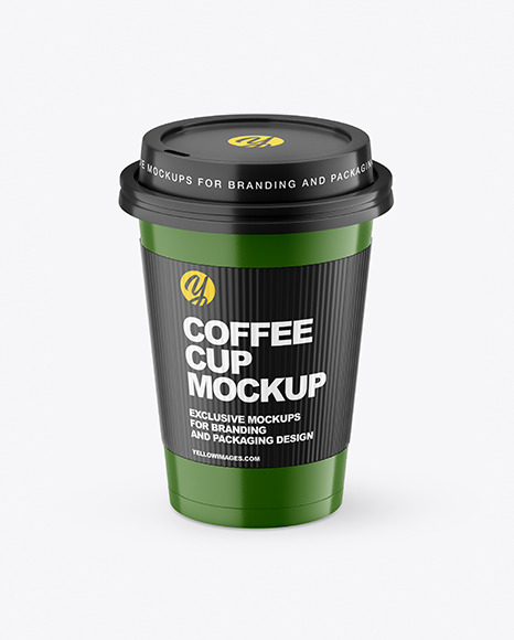 Glossy Coffee Cup with Holder Mockup