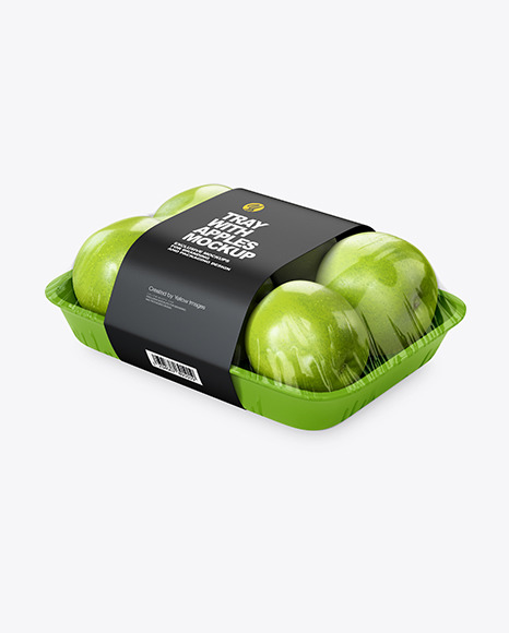 Tray with Green Apples Mockup