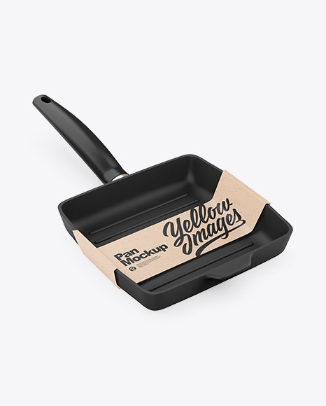 Grill Frying Pan with Kraft Paper Label Mockup