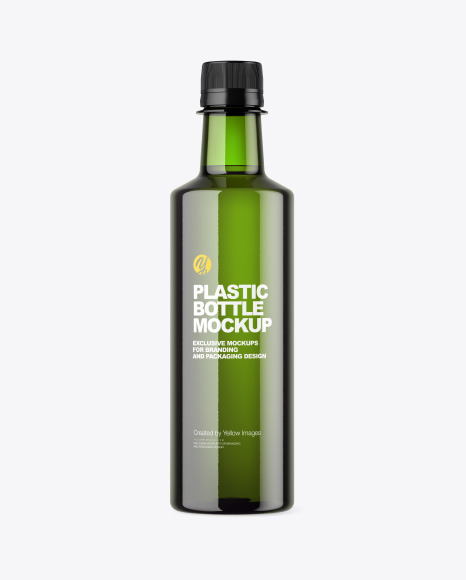 Green Plastic Bottle Mockup