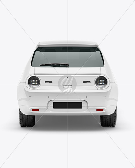 Compact Electric Car Mockup - Back View