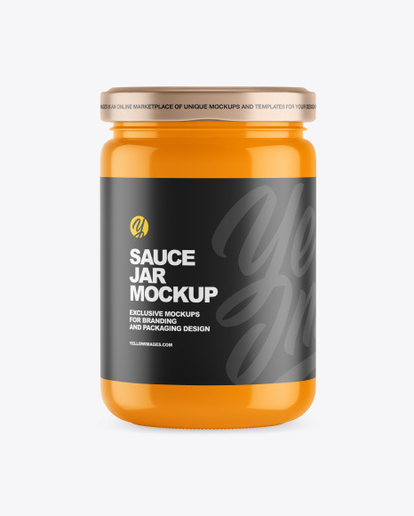 Glossy Sauce Jar Mockup