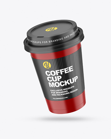 Matte Coffee Cup with Holder Mockup