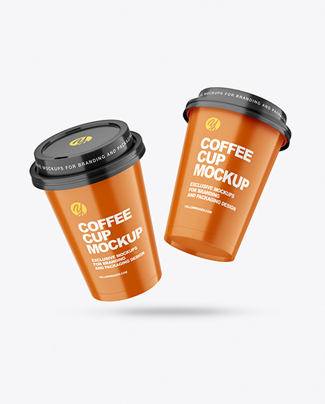 Two Glossy Coffee Cups Mockup