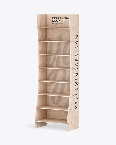 Wooden Display Stand Mockup