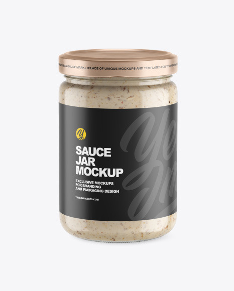 Clear Glass Jar w/ Sauce Mockup