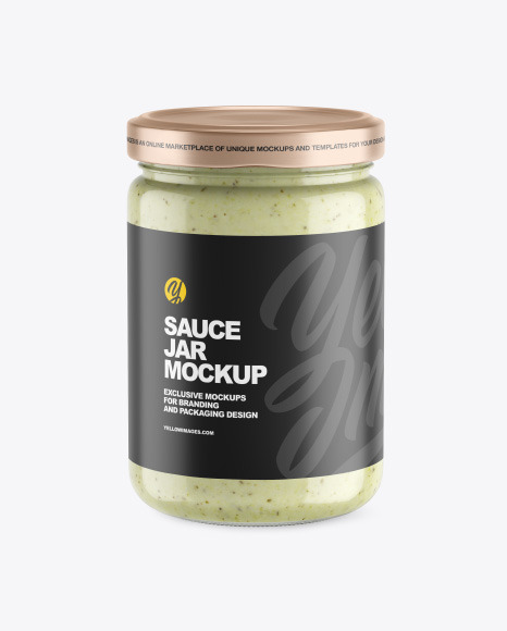 Clear Glass Jar w/ Sauce Mockup