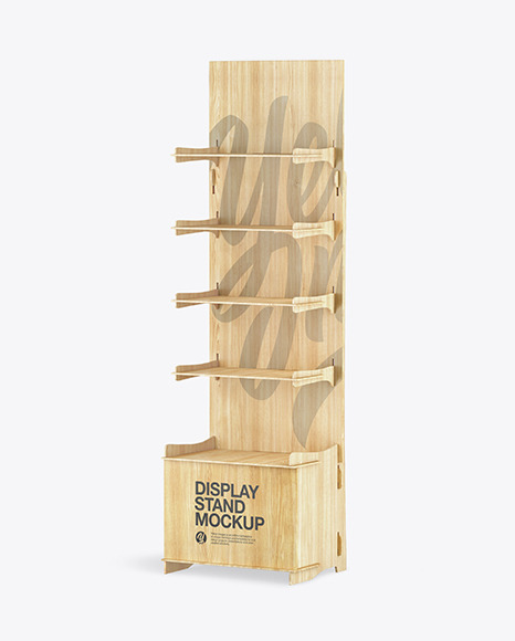 Wooden Display Stand Mockup