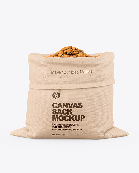 Canvas Sack with Almond Mockup