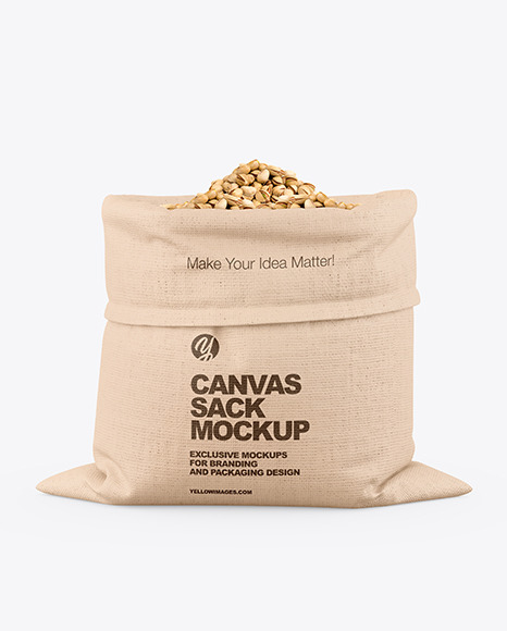 Canvas Sack with Pistachios Mockup