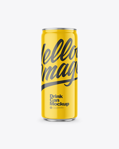 250ml Glossy Drink Can Mockup