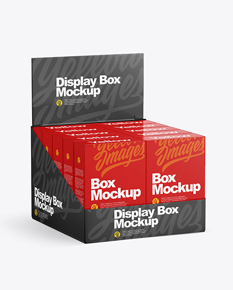 Display Box with 10 Boxes Mockup
