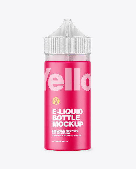 Matte E-Liquid Bottle w/ Frosted Cap Mockup