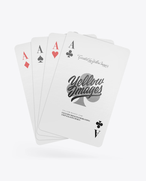 Four Playing Cards Mockup