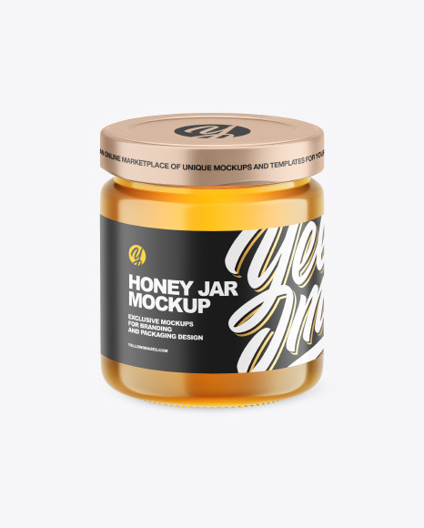 Clear Glass Honey Jar Mockup