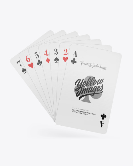 Seven Playing Cards Mockup