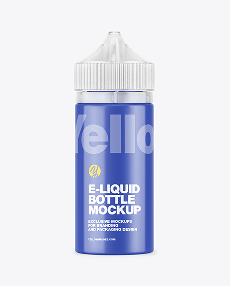 Glossy E-Liquid Bottle w/ Frosted Cap Mockup