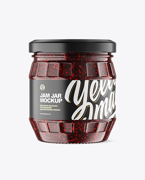 Clear Glass Jar w/ Jam Mockup