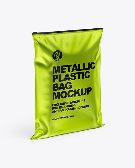 Metallic Plastic Bag Mockup