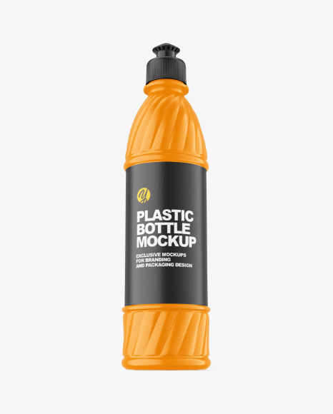 Glossy Plastic Bottle Mockup