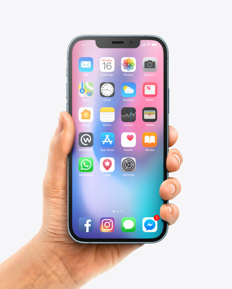 Apple iPhone 12 Pro Max in Hand Mockup