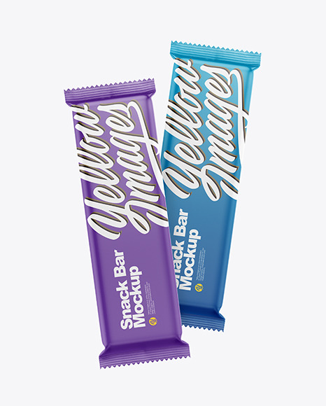 Two Matte Snack Bars Mockup